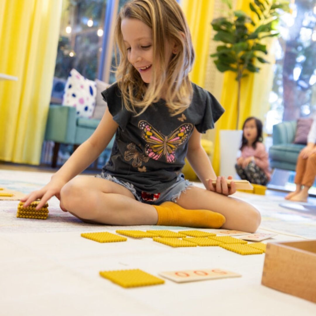 Young girl learning